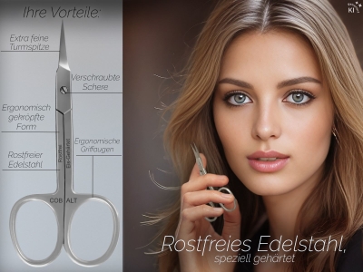 Gebogene Nagelhautschere aus Edelstahl Manik�re Hautschere Ergonomisch Geformt