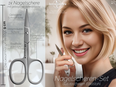 Nagelscheren-Set Gerade + Gebogene Schnittfl�che Edelstahl Fu�nagelschere