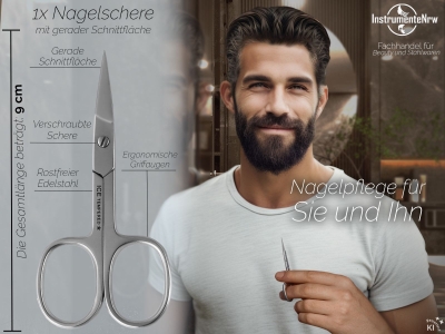 Nagelscheren-Set Gerade + Gebogene Schnittfl�che Edelstahl Fu�nagelschere