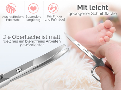 Babynagelschere Kinder Nagelschere mit abgerundeten Enden aus Edelstahl Babyschere mit Aufbewahrungsetui