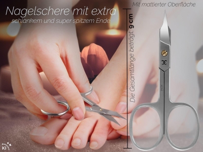 Premium Nagelschere mit Turmspitze Nagelhautschere Nagelknipser mit Scharfem und Pr�zisem Schnitt Edelstahl Rostfrei Manik�re Pedik�re Schere mit gebogener Schnittfl�che 9 cm