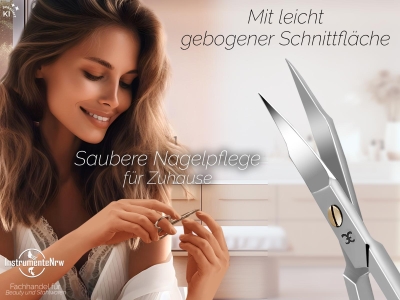 Premium Nagelschere mit Turmspitze Nagelhautschere Nagelknipser mit Scharfem und Pr�zisem Schnitt Edelstahl Rostfrei Manik�re Pedik�re Schere mit gebogener Schnittfl�che 9 cm