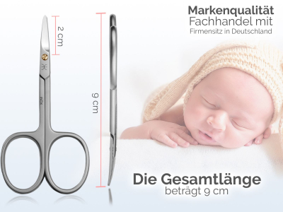 Babynagelschere Nagelschere Kinderschere Abgerundet Edelstahl Manikre Schere fr die Nagelpflege Babyschere mit abgerundeten stupfen Spitzen mit gebogener Schnittflche 9 cm Rostfrei