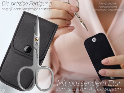Nagelschere Extra Scharf mit gebogene Schnittfl�che Manik�re Pedik�re Schere aus Edelstahl Rostfrei mit Etui zum optimalen k�rzen von Finger- & Fu�n�gel