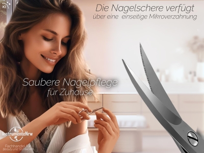 Nagelschere mit Mirkroverzahnung - Schere zum pr�zisen k�rzen von Finger- und Fu�n�gel