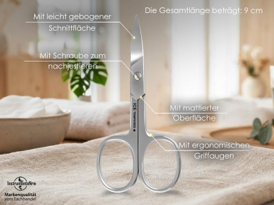 Linksh�nder Nagelschere aus rostfreiem Edelstahl mit Etui