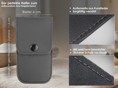 Linksh�nder Nagelschere aus rostfreiem Edelstahl mit Etui