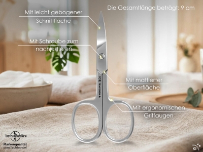 Linksh�nder Nagelschere aus rostfreiem Edelstahl mit Etui