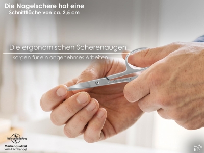 Linksh�nder Nagelschere aus rostfreiem Edelstahl mit Etui