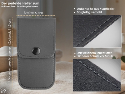 Linksh�nder Nagelschere aus rostfreiem Edelstahl mit Etui