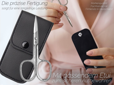 Linkshnder Nagelschere mit Scharfer Gebogener Schnittflche Manikre Pedikre Schere zur Nagelpflege aus rostfreiem Scherenstahl mit Etui zum krzen von Fingerngel und Fungel