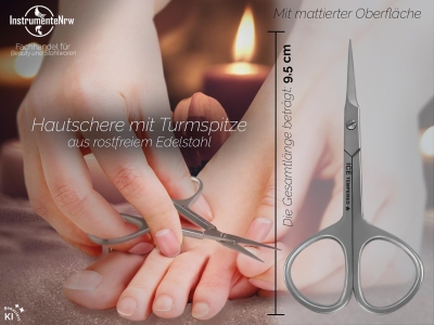 Nagelhautschere  Hautschere Nagelschere 9,5 cm mit gerader extra langer Schnittfl�che