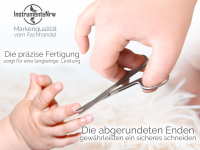 Baby Sicherheits Nagelschere abgerundet 9,5 cm mit gerader Schnittflche Kinder-Nagelschere aus rostfreim Edelstahl