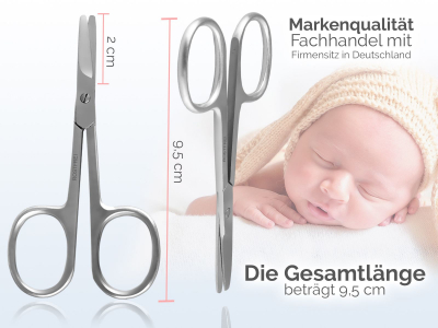 Baby Sicherheits Nagelschere abgerundet 9,5 cm mit gerader Schnittflche Kinder-Nagelschere aus rostfreim Edelstahl