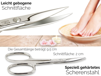 Profi Nagelschere aus Solingen - Premium Qualitt mit gebogener Schnittflche - Extra Scharfe Schneiden inklusive Etui