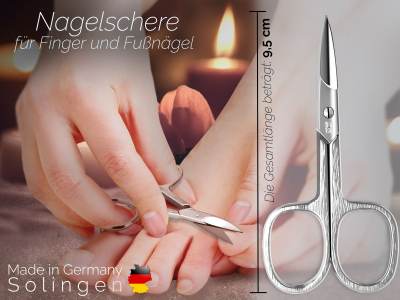 Profi Nagelschere aus Solingen - Premium Qualitt mit gebogener Schnittflche - Extra Scharfe Schneiden inklusive Etui