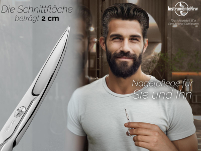 Profi Nagelschere aus Solingen - Premium Qualitt mit gebogener Schnittflche - Extra Scharfe Schneiden inklusive Etui