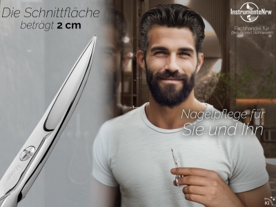 Profi Nagelschere aus Solingen - Premium Qualit�t mit gebogener Schnittfl�che - Extra Scharfe Schneiden inklusive Etui