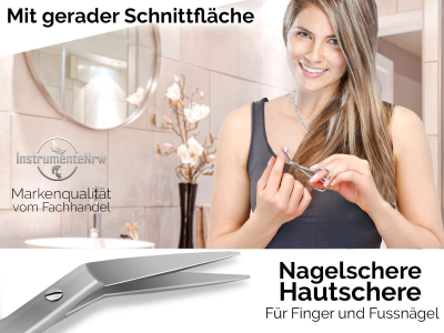 Nagelschere Hautschere Extra Scharf und Extra Fein Nagelhautschere Funagelschere Gerade aus Edelstahl Manikre Pedikre Schere fr Damen und Herren