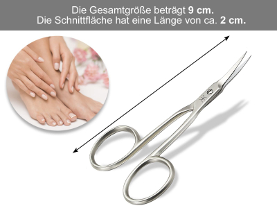 Profi Nagelhautschere Hautschere mit Extra Feiner gebogene Schnittflche Einseitige Mikroverzahnung Manikre Schere zum przisen krzen von Nagelhautresten aus rostfreiem Edelstahl 9 cm