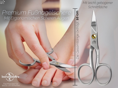 Fu�nagelschere Pedik�re Nagelschere mit Scharfer Mikroverzahnter Schnittfl�che - Schere aus Hochwertigem Rostfreiem Edelstahl f�r Extra Dicke Starke Fingern�gel und Fu�n�gel 10cm - Sehr Stabil