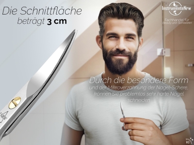 Fu�nagelschere Pedik�re Nagelschere mit Scharfer Mikroverzahnter Schnittfl�che - Schere aus Hochwertigem Rostfreiem Edelstahl f�r Extra Dicke Starke Fingern�gel und Fu�n�gel 10cm - Sehr Stabil