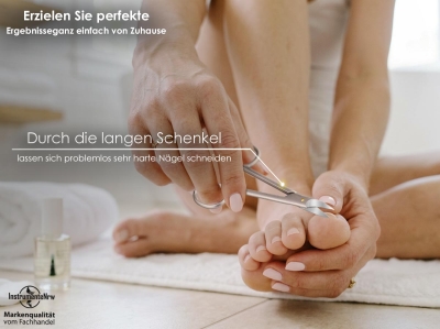 Fu�nagelschere Nagelschere f�r Extra Starke und Dicke Fu�n�gel Pedik�re Schere mit scharfer leicht gebogener Schnittfl�che f�r die Fu�pflege aus rostfreiem hochwertigem Edelstahl 10,5 cm f�r Damen und Herren