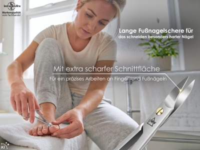 Fu�nagelschere Nagelschere f�r Extra Starke und Dicke Fu�n�gel Pedik�re Schere mit scharfer leicht gebogener Schnittfl�che f�r die Fu�pflege aus rostfreiem hochwertigem Edelstahl 10,5 cm f�r Damen und Herren