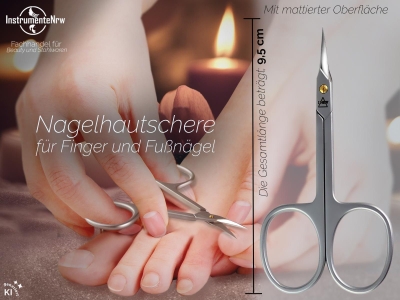 Premium Nagelhautschere Hautschere Nagelschere Extra Scharf und Fein zur Nagelhautpflege Manik�re Schere aus Hochwertigem Edelstahl zum pr�zisem k�rzen entfernen von Nagelhautresten 9,5 cm