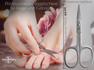 Nagelschere Nagelknipser Pedikre Schere Classic zum Schneiden von Fingerngel und Fungel Mankikre Schere mit gebogener Schnittflche aus rostfreiem Edelstahl 9,5 cm