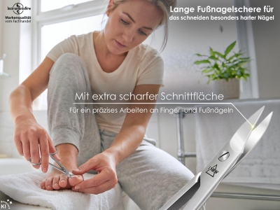 Nagelschere Fu�nagel Schere Pedik�re Knipser Extra Lang und Stabil zum Schneiden von Dicken Fu�n�gel und Fingern�gel Rostfrei Edelstahl 10,5 cm