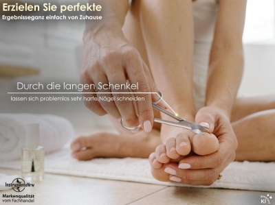 Nagelschere Fu�nagel Schere Pedik�re Knipser Extra Lang und Stabil zum Schneiden von Dicken Fu�n�gel und Fingern�gel Rostfrei Edelstahl 10,5 cm