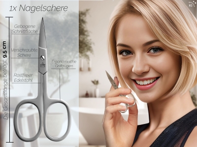 Profi Nagelscheren-Set Nagelschere Nagelhautschere Extra Fein und Scharf Edelstahl Manik�re Nagelknipser Hautschere mit gebogenen Schnittfl�chen f�r Damen und Herren