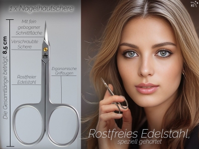 Profi Nagelscheren-Set Nagelschere Nagelhautschere Extra Fein und Scharf Edelstahl Manik�re Nagelknipser Hautschere mit gebogenen Schnittfl�chen f�r Damen und Herren