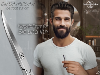 Solinger Nagelschere aus Solingen Classic Modell mit einseitiger Mikroverzahnung Fu�nagelschere mit Extra Scharfer und gebogener Schnittfl�che f�r H�nde und F��e Edelstahl