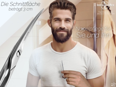 Solinger Profi Nagelschere aus Solingen Fu�nagelschere Manik�re Pedik�re Schere mit Scharfer gebogener Schnittfl�che und einseitiger Mikroverzahnung 9,5 cm Pedik�re Edelstahl Rostfrei