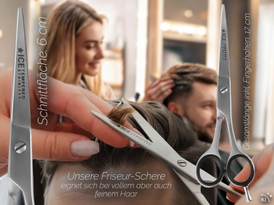 ICE Tempered Haarschere Fris�rschere mit Mikroverzahnung