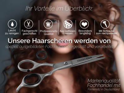 Haarschere Friseurschere Edelstahl Haarschneideschere mit Scharfer Schneide fr ein perfekten Haarschnitt