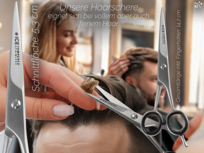 ICE Friseurschere Haarschere Mikroverzahnung 5 ICE Tempered Stainless Steel