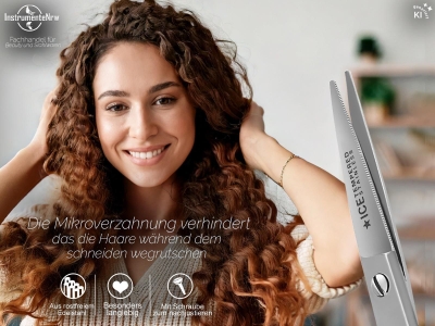 ICE Friseurschere Haarschere Mikroverzahnung 5 ICE Tempered Stainless Steel