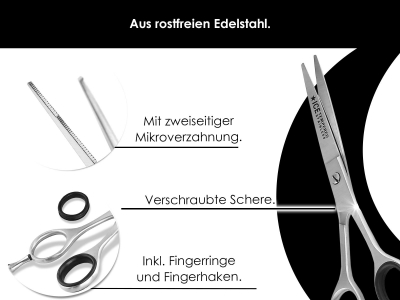 Haarschere mit beidseitiger Mirkoverzahnung