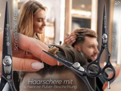Kazuko Friseurschere Haarschneideschere Haarschere schwarz