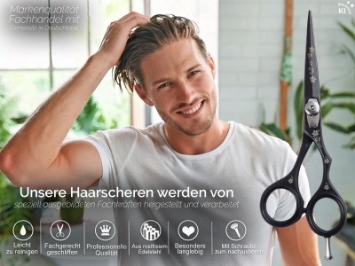 Kazuko Friseurschere Haarschneideschere Haarschere schwarz