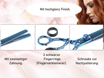 Effilierschere Titan Edelstahl Rostfrei 16 cm