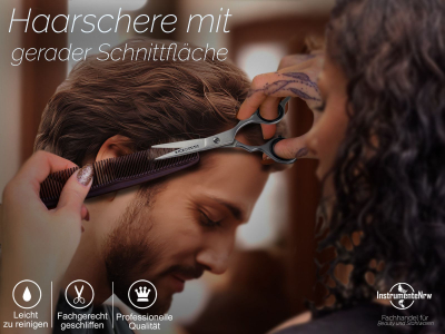 Haarschere Ergonomisch mit einseitiger Mikroverzahnung
