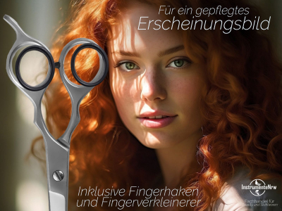 Haarschere Ergonomisch mit einseitiger Mikroverzahnung