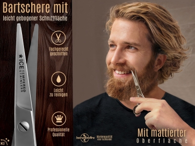 Gebogene Bartschere Haarschere mit Mikroverzahnung