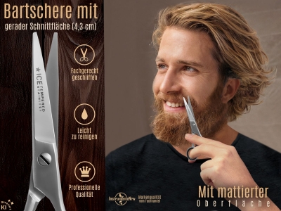Haarschere / Bartschere mit Mikroverzahnung 4,5 Zoll 11,43 cm