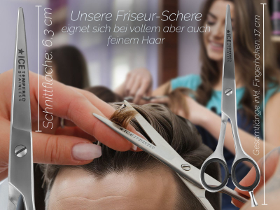 Haarscheren Set 6 Zoll+ Effilierer Solingen ICE-Tempered Stainless Friseurschere