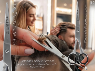 Haarscheren Set 6 Zoll+ Effilierer Solingen ICE-Tempered Stainless Friseurschere
